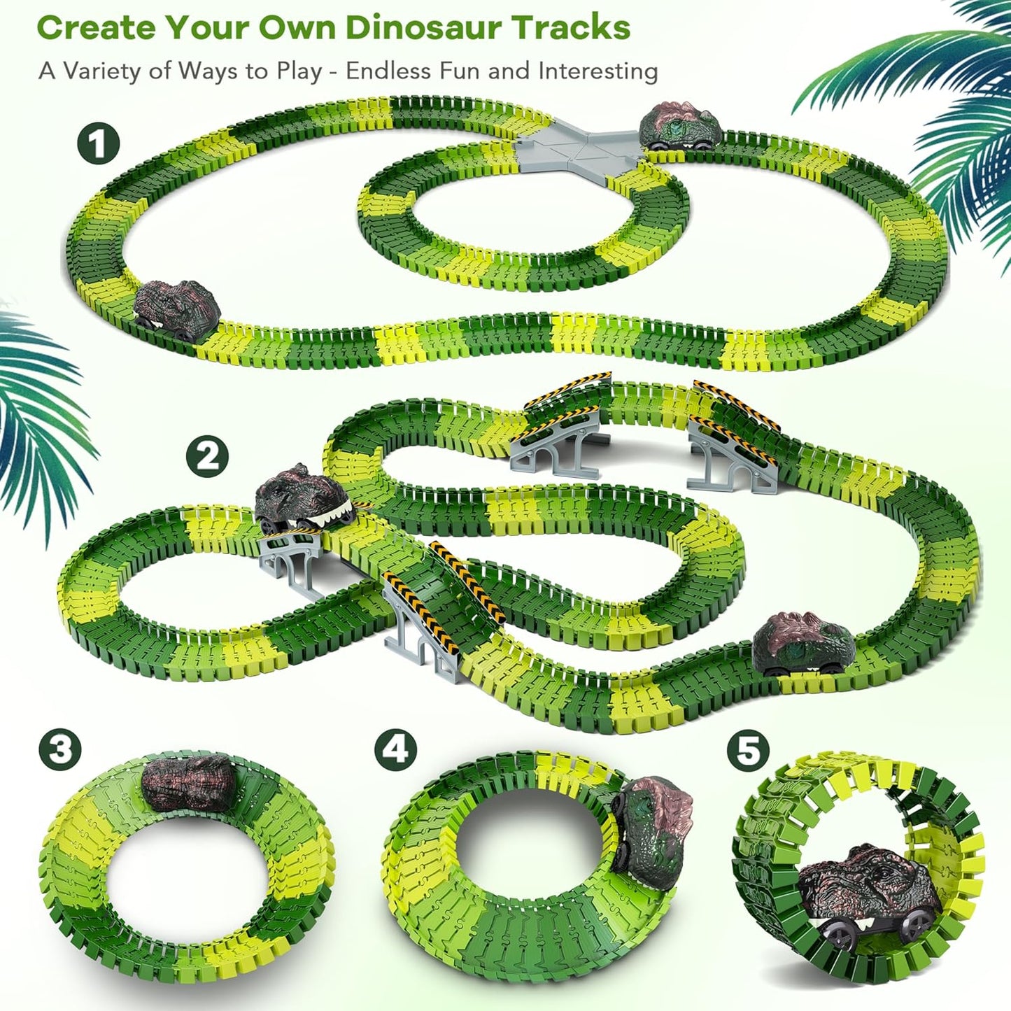 Electric Dinosaur Track Car Toy